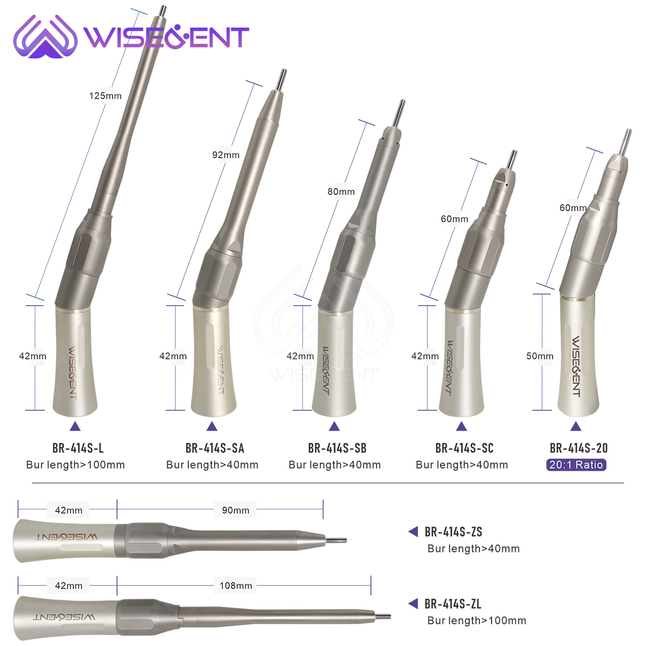 WISEDENT - China Manufacturer Dental Surgical Internal Spray Surgery Contra Angle Handpiece For Piezo Surgery BR-414S 9