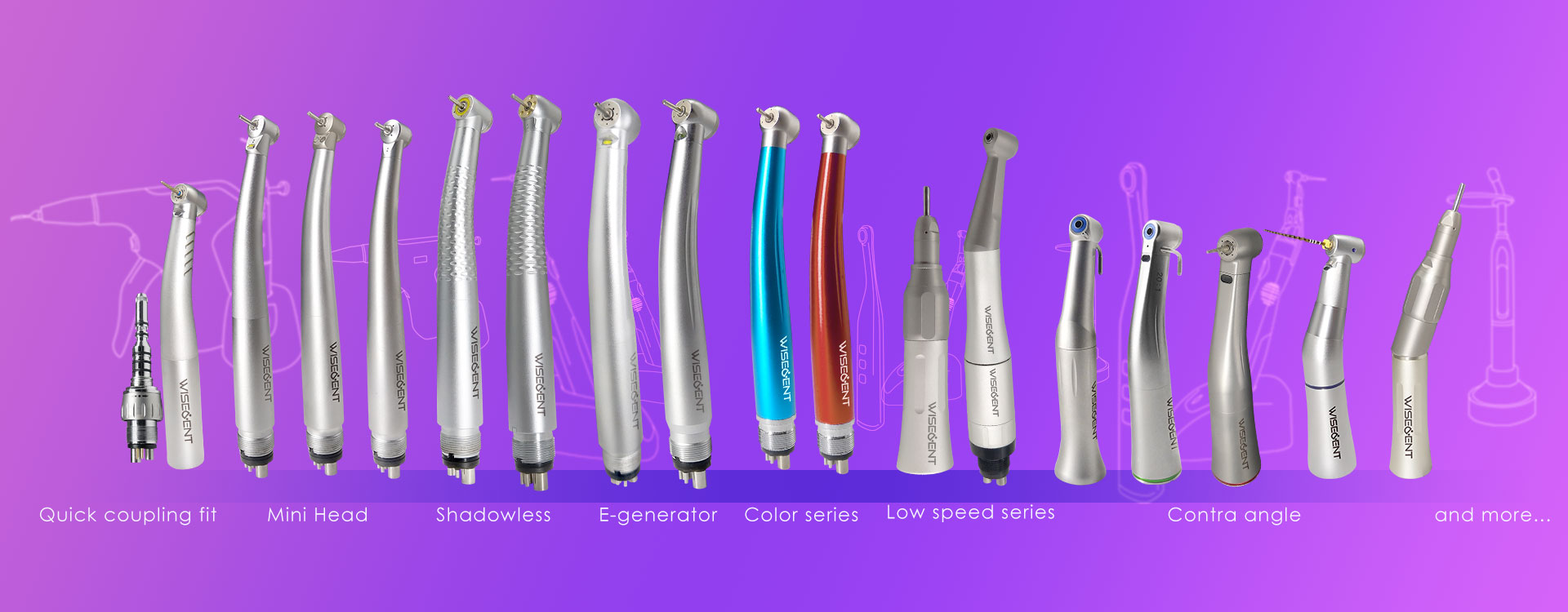 WISEDENT - Popular Contra Angle Low Speed Handpiece/Dental Slow Speed Handpieces BR-414B 11