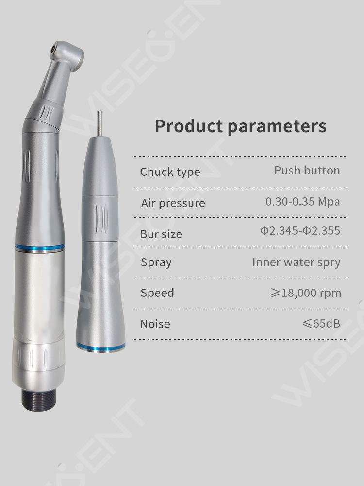 WISEDENT - Internal water spray Dental low speed handpiece J type push button contra angle low speed handpiece 6
