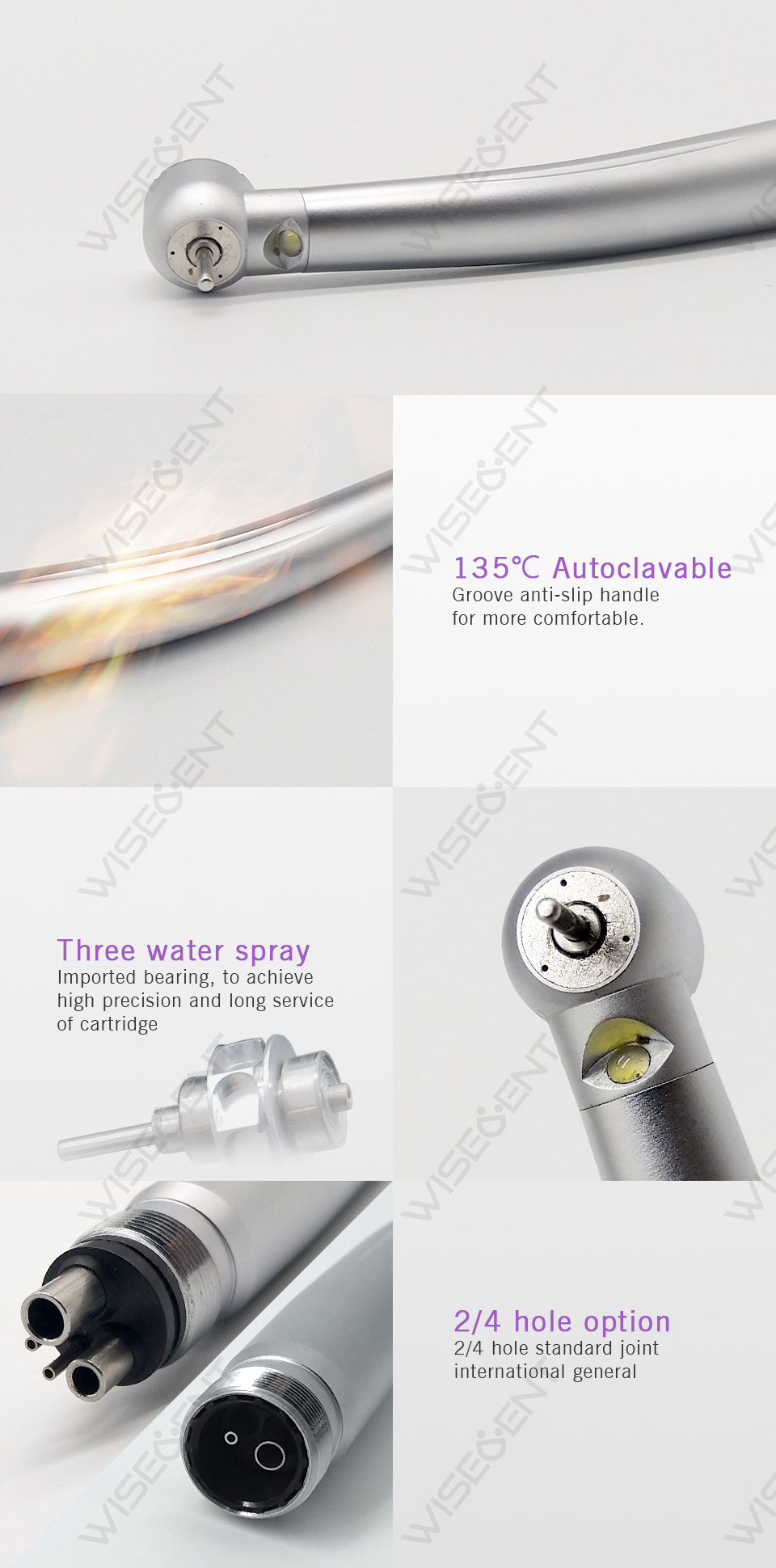 WISEDENT - Dental air turbine high speed LED Hot selling model High speed handpiece BR-164AP 7