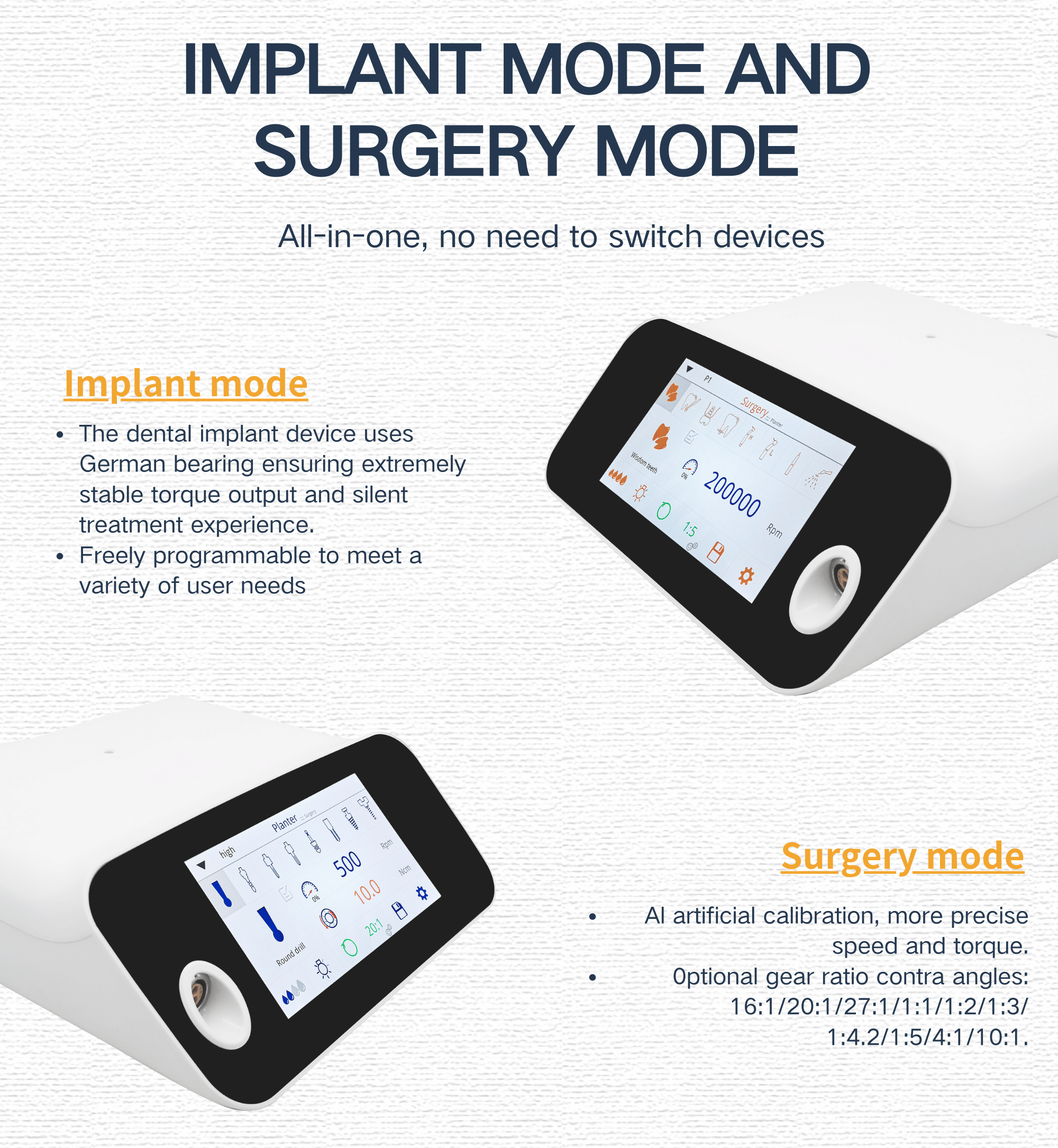  Quality Wisedent Implant and Surgery 2 in 1 Machine 20:1/ 1：5 Contra Angle Dental Surgery Physiodispenser Implant Wise Plus Manufacturer | WISEDENT 