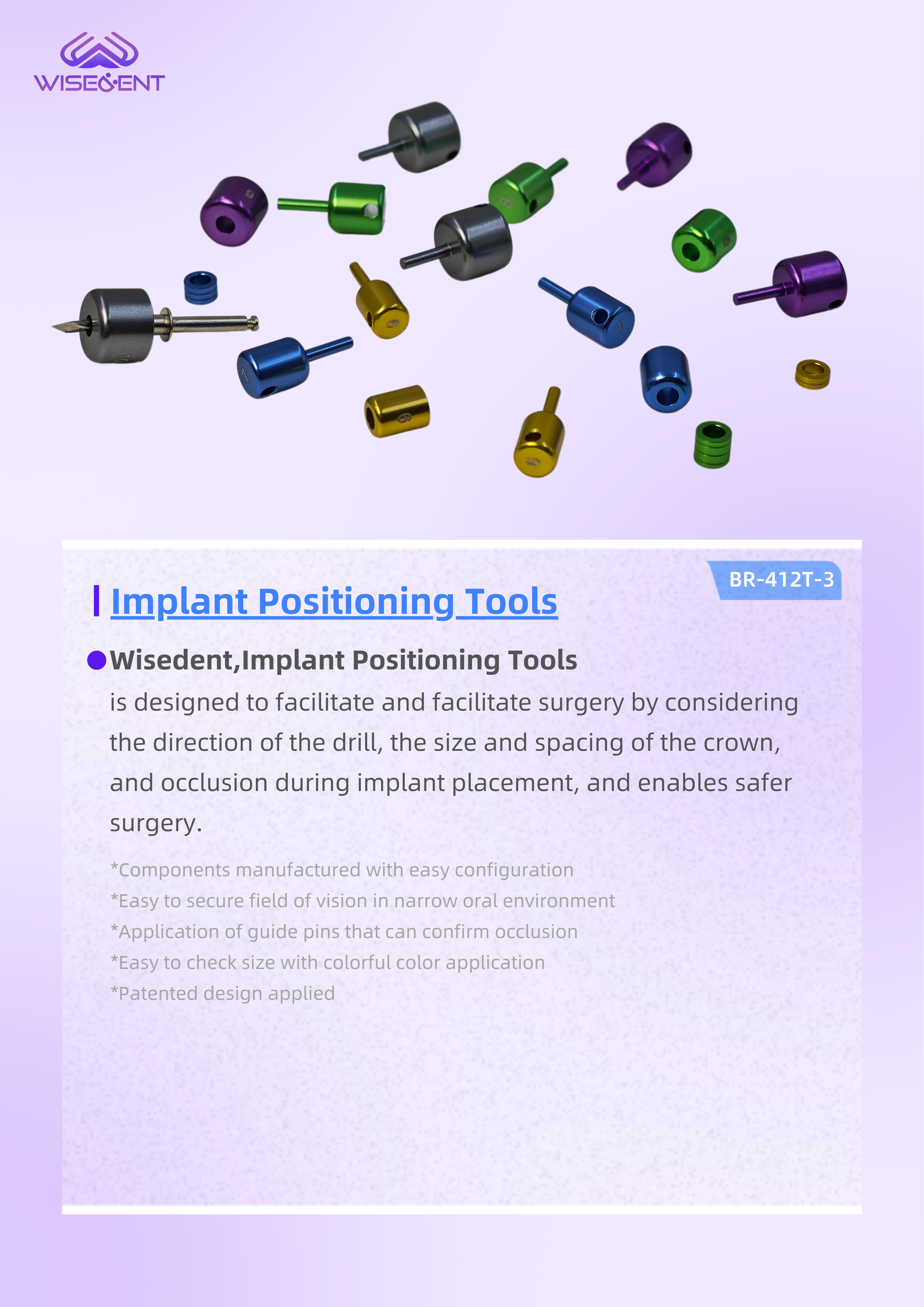 WISEDENT - Dental Manufacturer Implant Positioning Kit Implantes Dentales Position Locator BR-412T-3 8