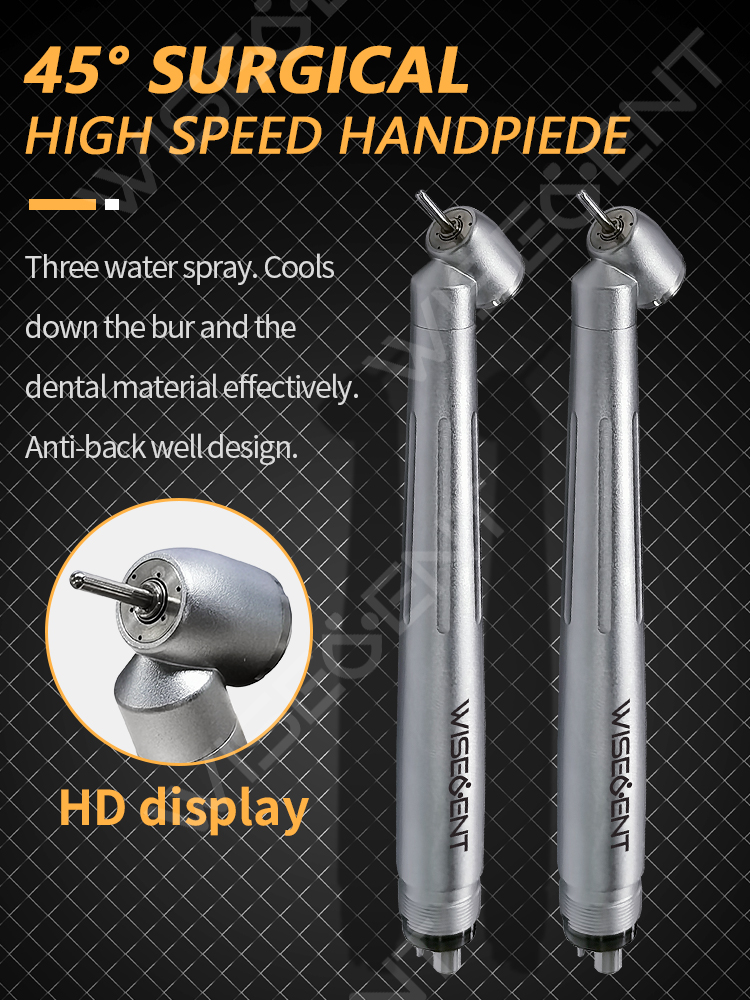 WISEDENT - High Quality Anti-Back design 45 degree Dental Handpiece Wholesale High speed handpiece BR-114C 7