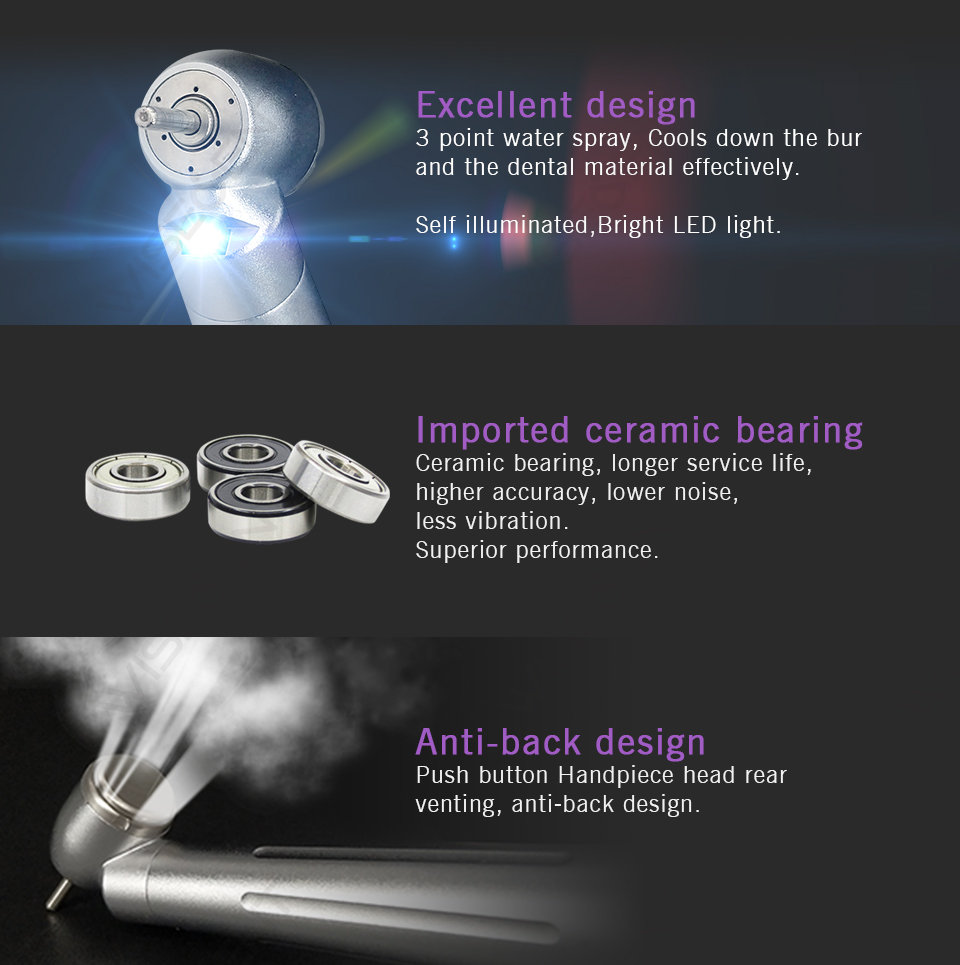 High Speed Dental Handpiece with 45 Degree Design - WISEDENT 9
