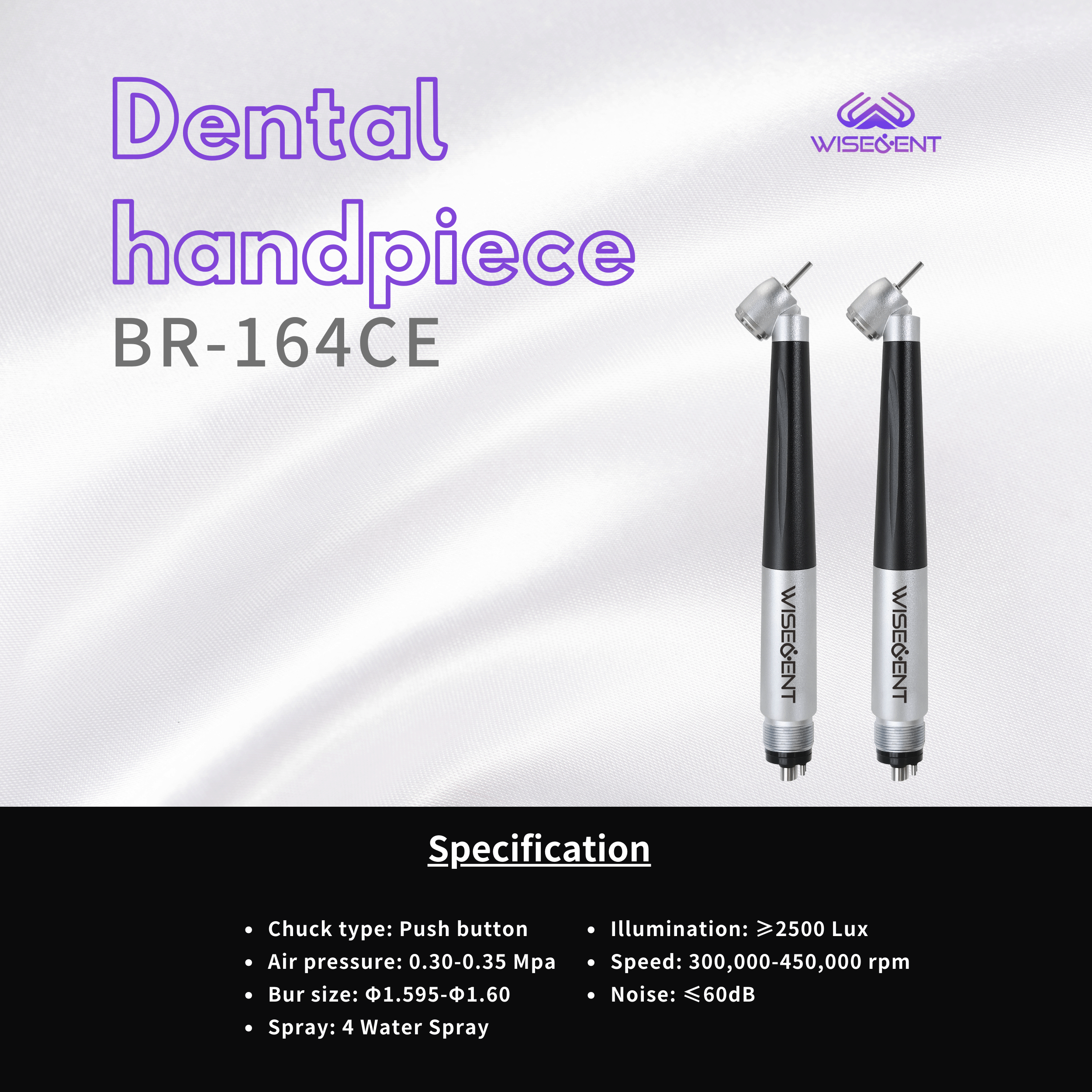 WISEDENT - Good Price Secure by Design 45 Degree Upgrade LED Handpiece Dental Dental Handpiece China Factory BR-164CE 8