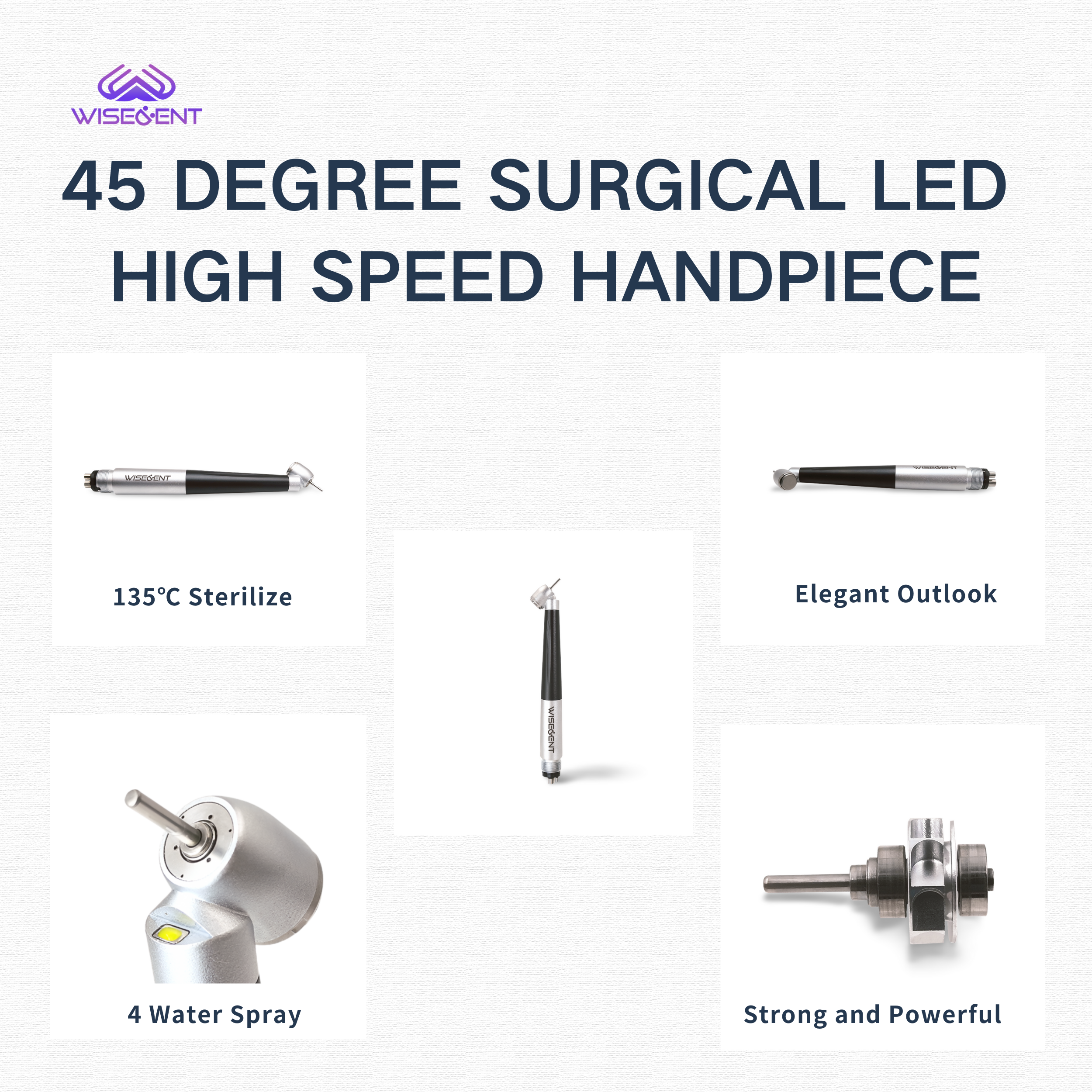 WISEDENT - Good Price Secure by Design 45 Degree Upgrade LED Handpiece Dental Dental Handpiece China Factory BR-164CE 11