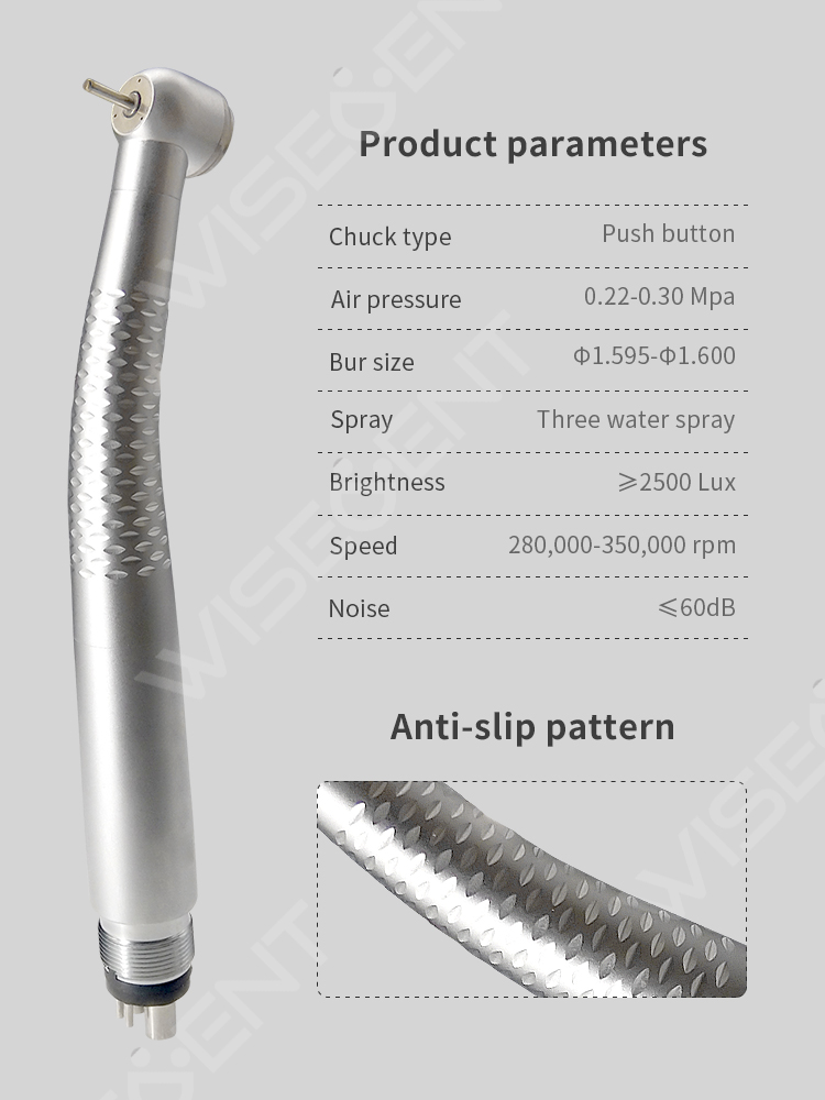 WISEDENT - Portable High Quality air Turbine High Speed Dental handpiece BR-114PH With W/H Design 9