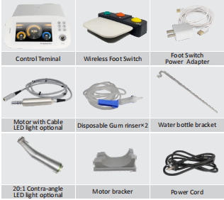 WISEDENT - New Popular iImplant Motor with 20:1 Contra Angle Physio Dispenser for Dental Surgery Equipment BR-100 18