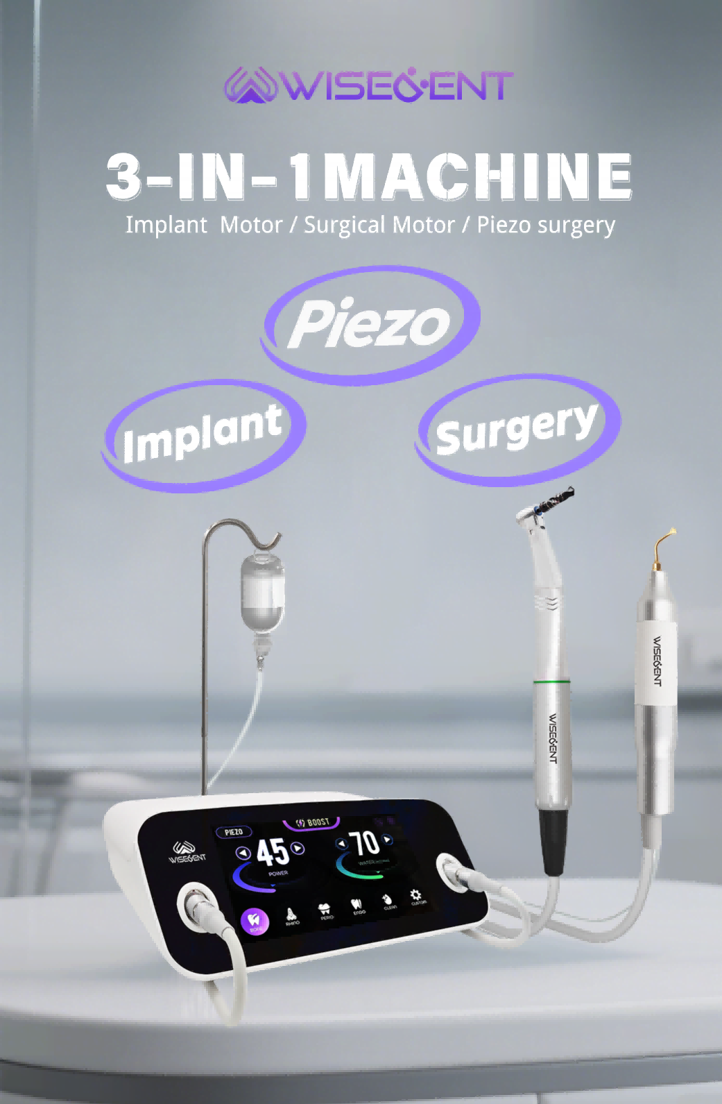 WISEDENT Implant/Surgery/Piezo 3 in 1 Physiodispenser Surgical Bone Surgery Piezo Surgery Dental Equipement Surgery-XT 7