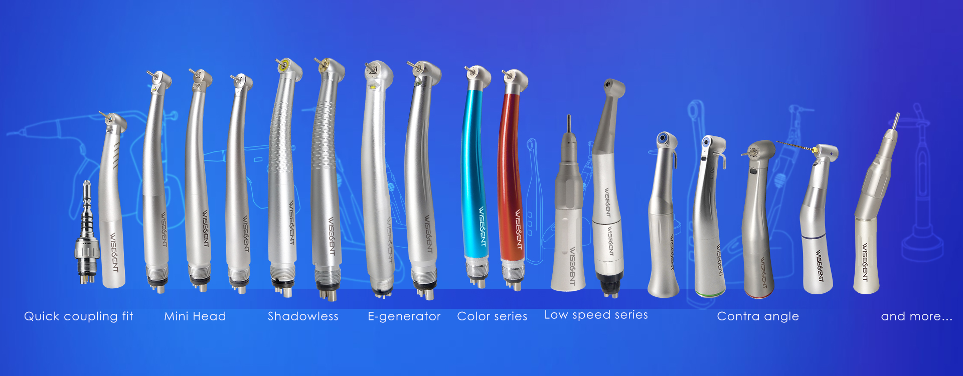 Wisedent BR-412K-FD Surgical Dental Implant Low Speed Handpiece Contra Angle Fiber Optic High Torque 8