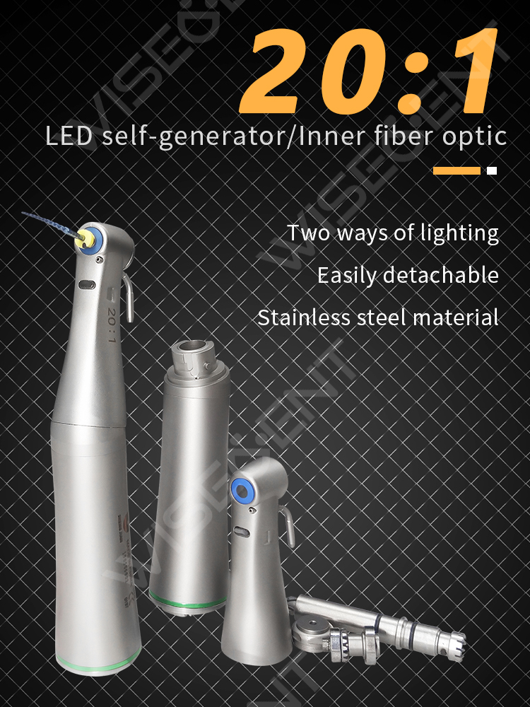 WISEDENT -BR-412K-ED N/S/K Type LED 20: 1 Dental Implant Handpiece/LED Contra Angle Implant handpiece 6