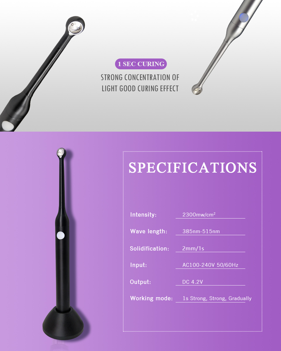 WISEDENT - BR-610 High Quality! Dental 1s Light Cure Led Curing Light Lights Dental Equipment Light Cure 8