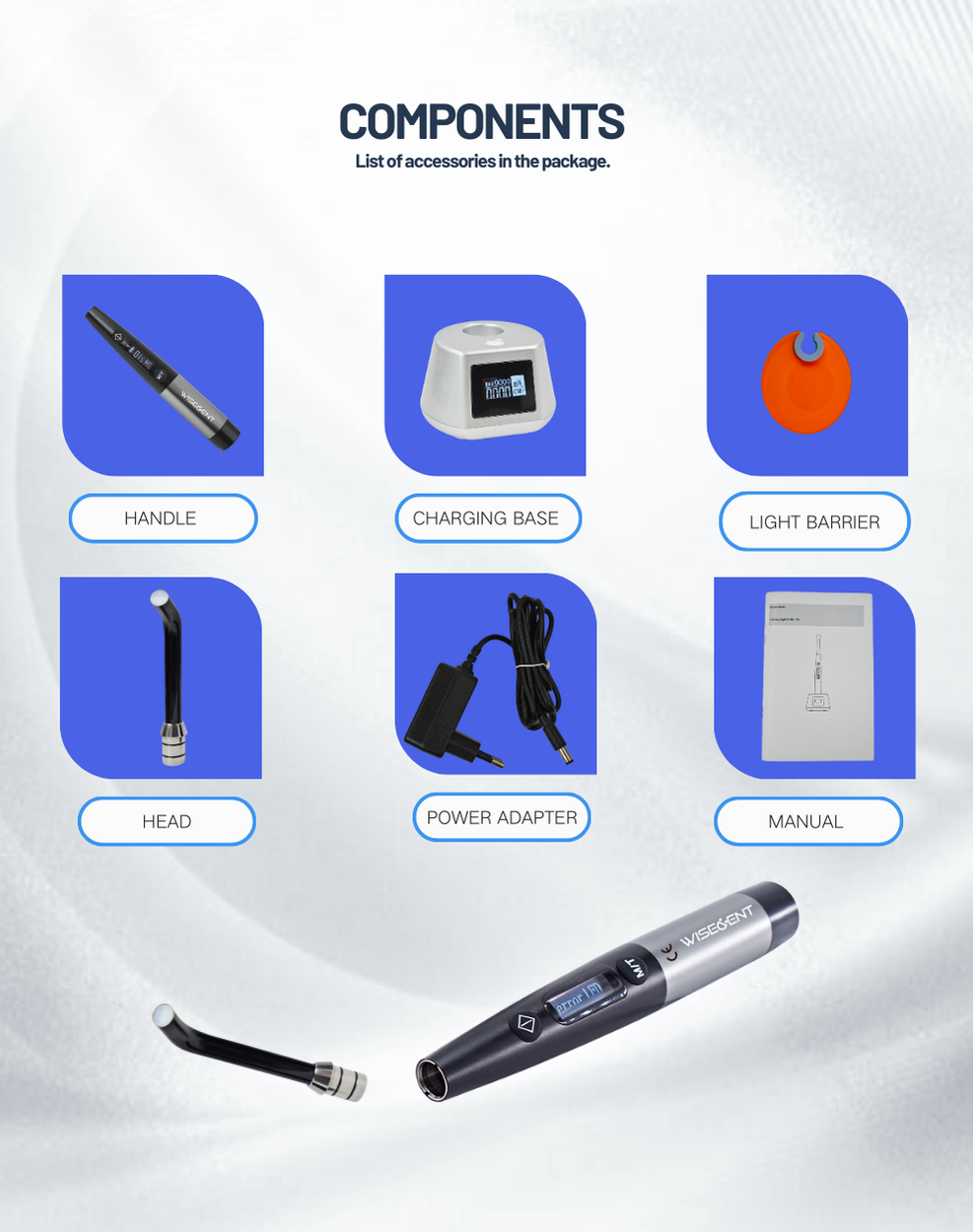 WISEDENT - High End Dental Powerful Light Cure Foshan Factory 1 Second Curing Light 7 Modes BR-618 10