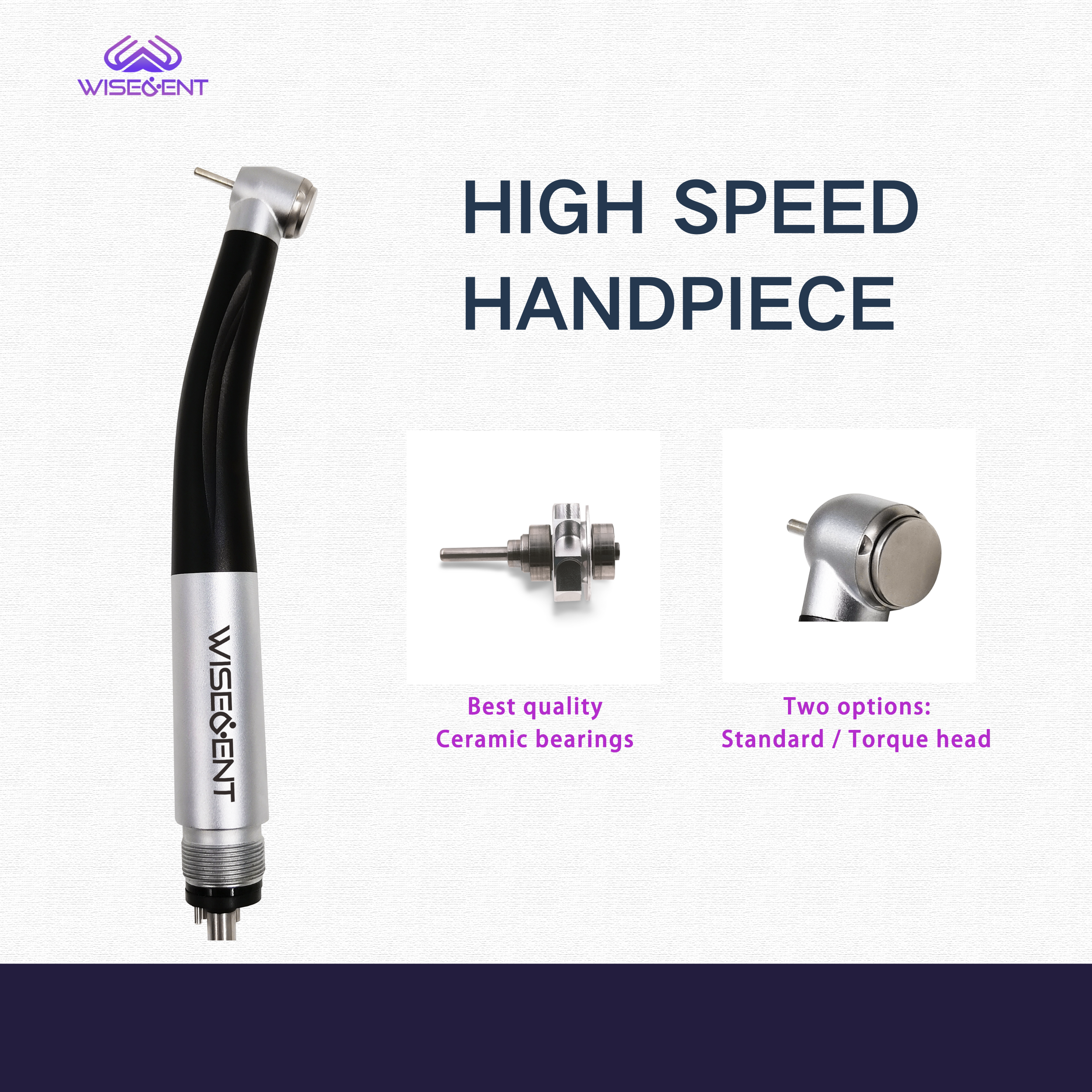 Wisedent Dental High Speed Dental Handpiece Torque Head 4 Water Spray Ceramic Bearing Dental Equipment BR-114E 8