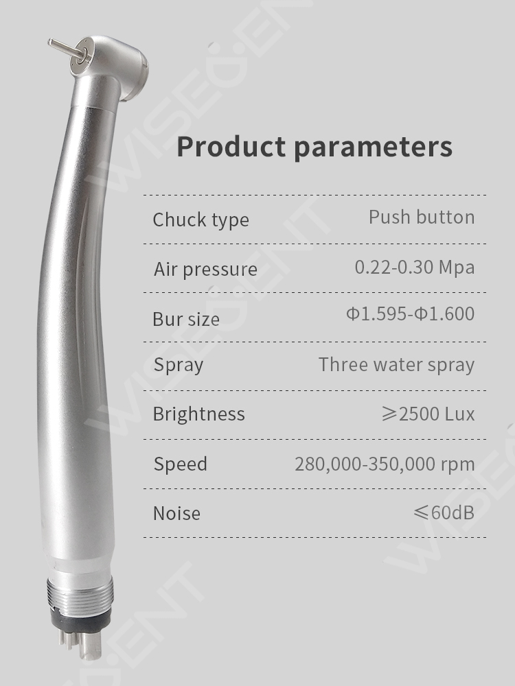 WISEDENT -  Customized Three Water Spray Dental High speed handpiece Big head BR-114P 8