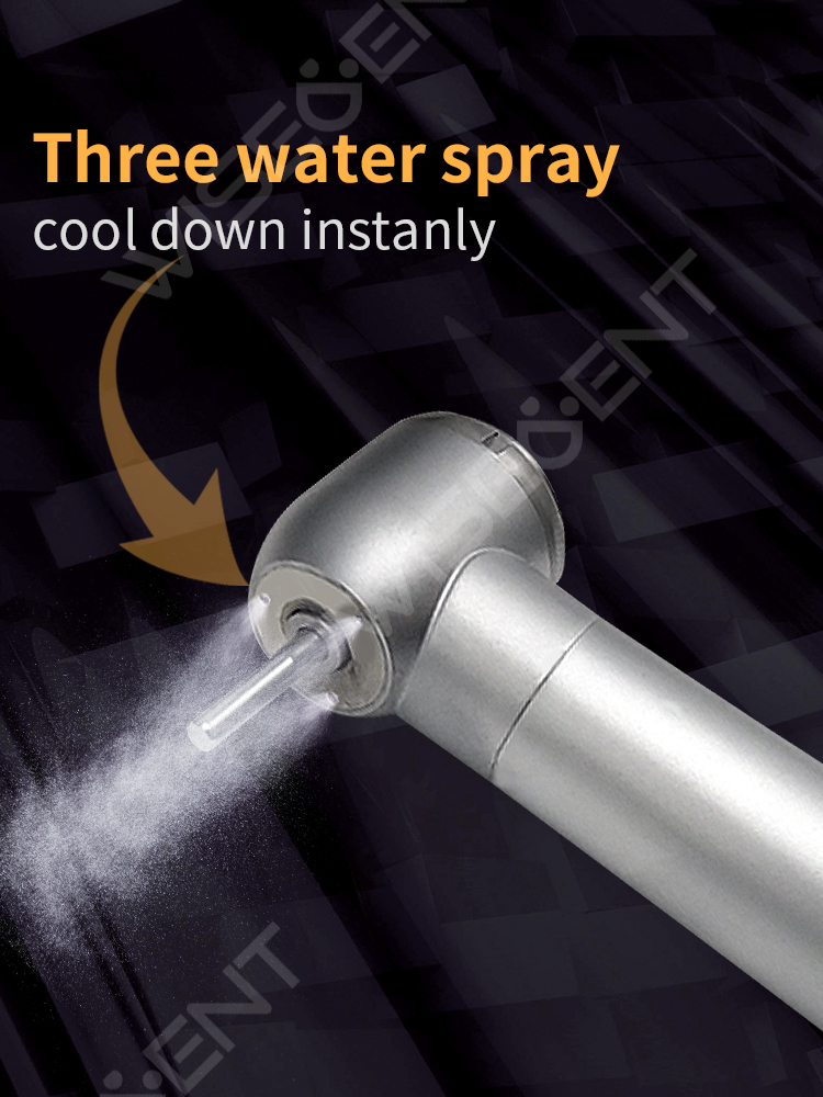WISEDENT -  Customized Three Water Spray Dental High speed handpiece Big head BR-114P 9