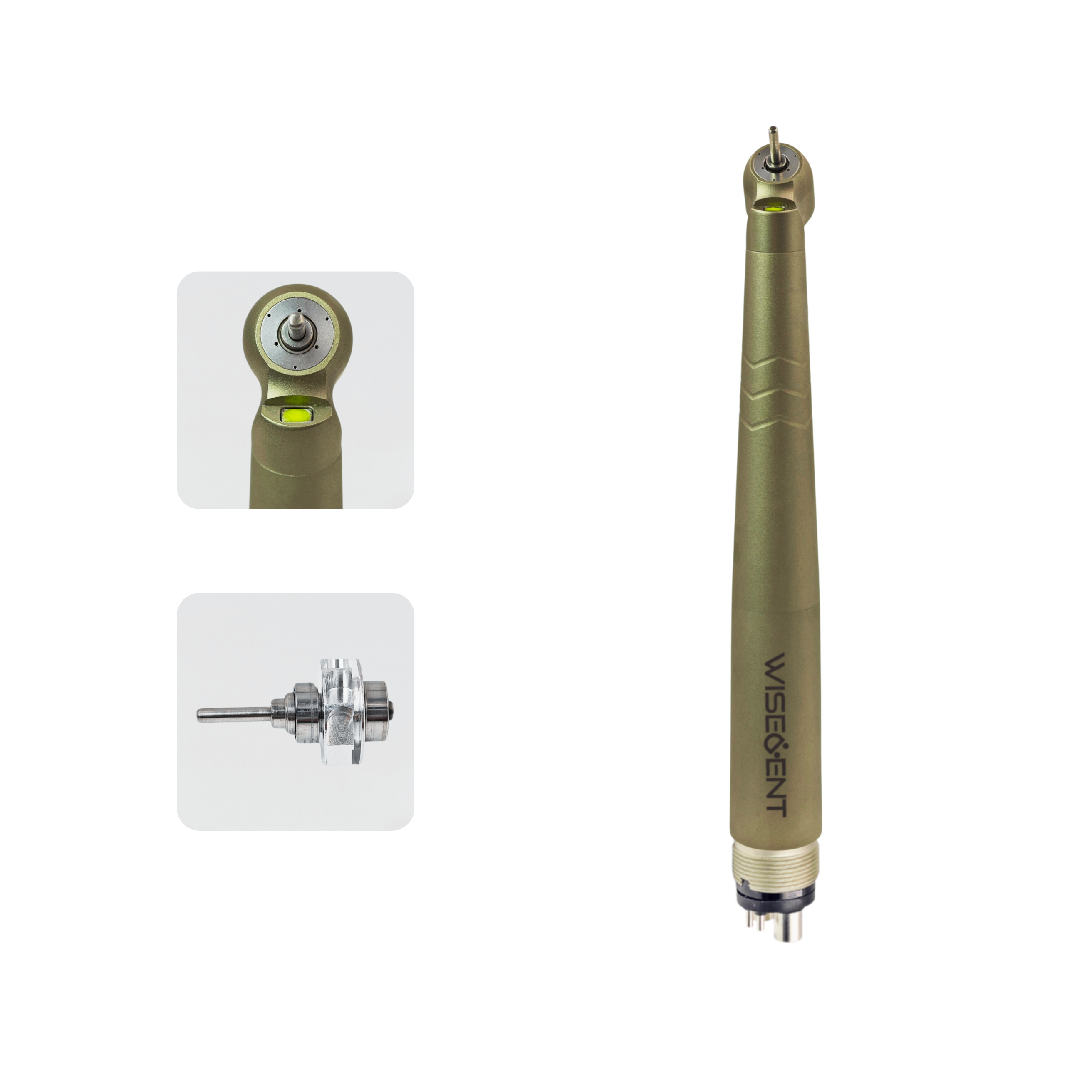 WISEDENT - Dental Equipment Dental High Speed Indestructible E-generator Handpiece 45 Degree Turbine Handpiece BR-164CT 12