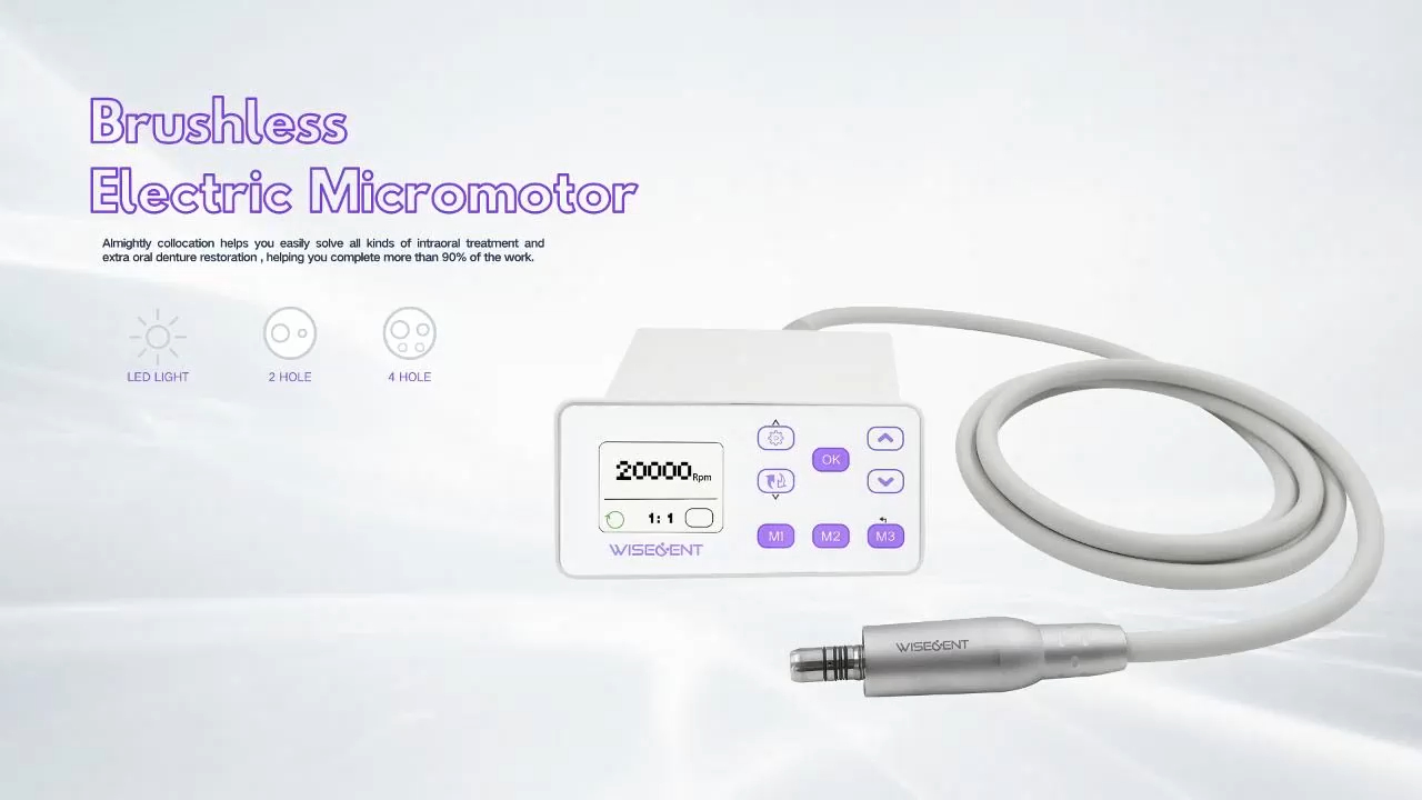  Customized Wisedent Dental Electric Brushless Motor with LED Handle Internal Water Spray Micromotor Fit for 1:1/1:5 Contra BR-705 manufacturers From China | WISEDENT 