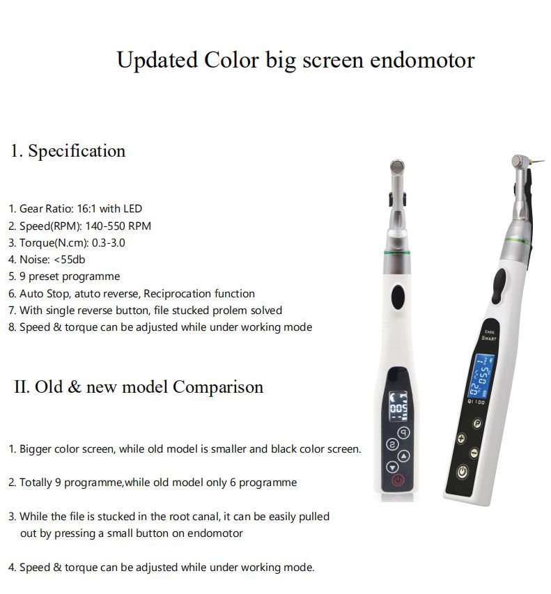 WISEDENT - 16:1 Endomotor Dental LED Endo Motor With Single Reverse Key Design BR-206 16