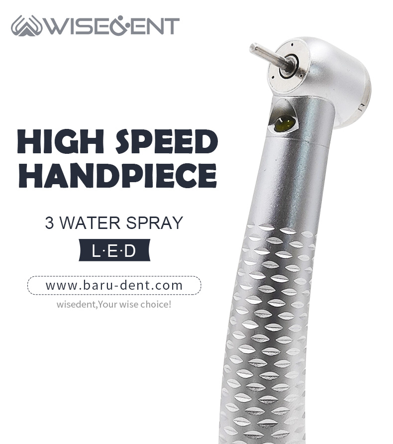  Quality Wisedent New High Speed LED Handpiece  Factory Direct Sale 3 Water Spray Ceramic Bearing Push Button Design Manufacturer | WISEDENT 