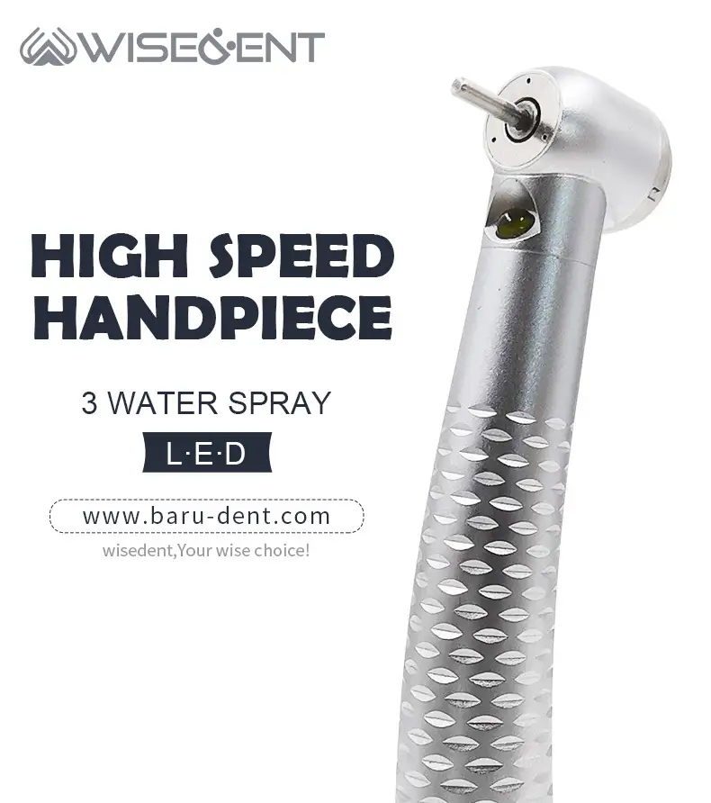 Wisedent New High Speed LED Handpiece  Factory Direct Sale 3 Water Spray Ceramic Bearing Push Button Design BR-164PH 1