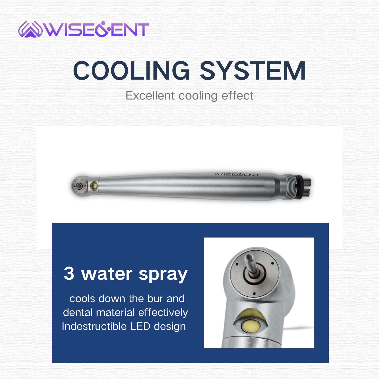 WISEDENT - Guangzhou Foshan Dental LED High-Speed Dental Air Turbine 3 Water Spray Handpiece BR-164P3 8