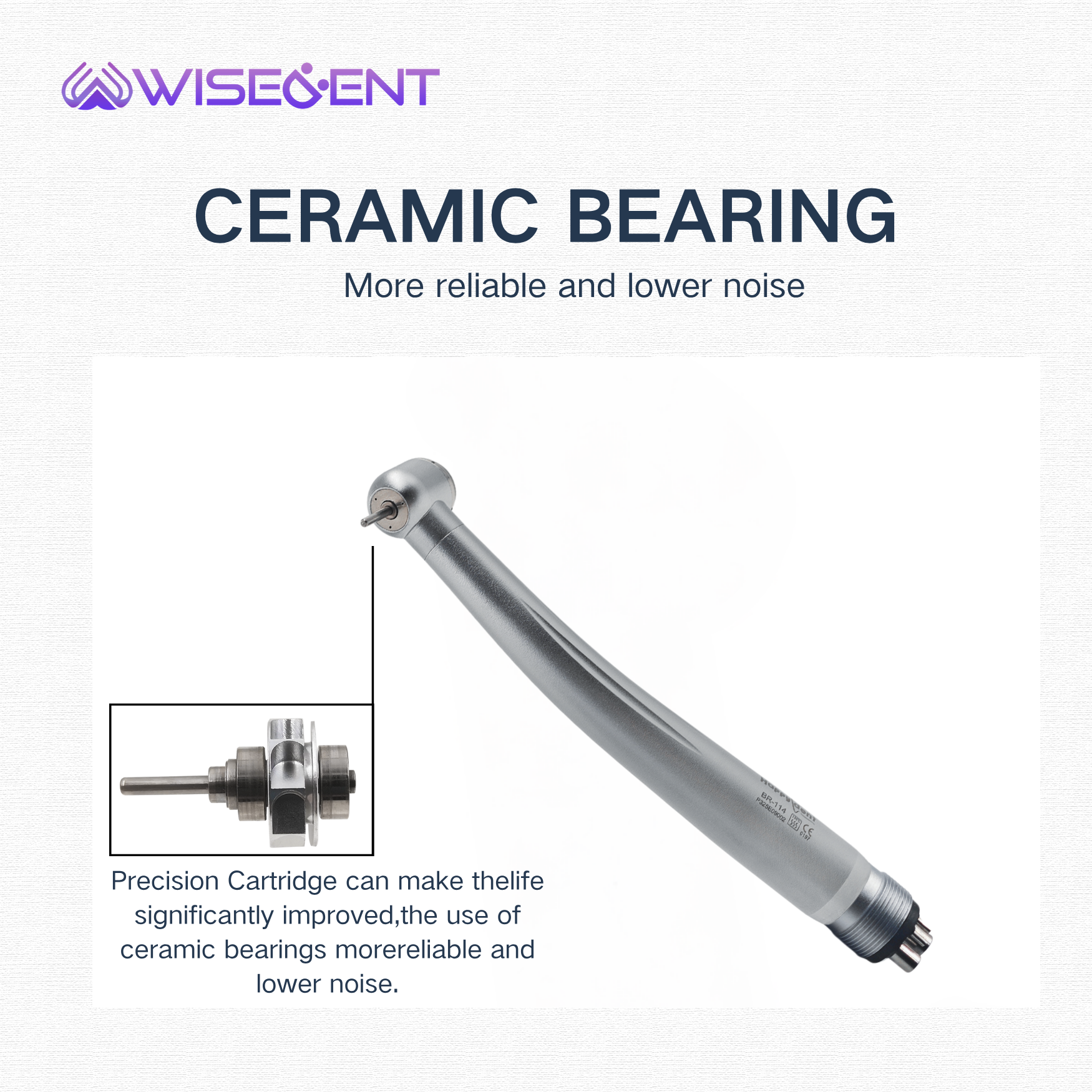 Wisedent - Dental High Speed Handpiece Push Button 3 Water Spray Standard/Torque Head BR-164P3 8