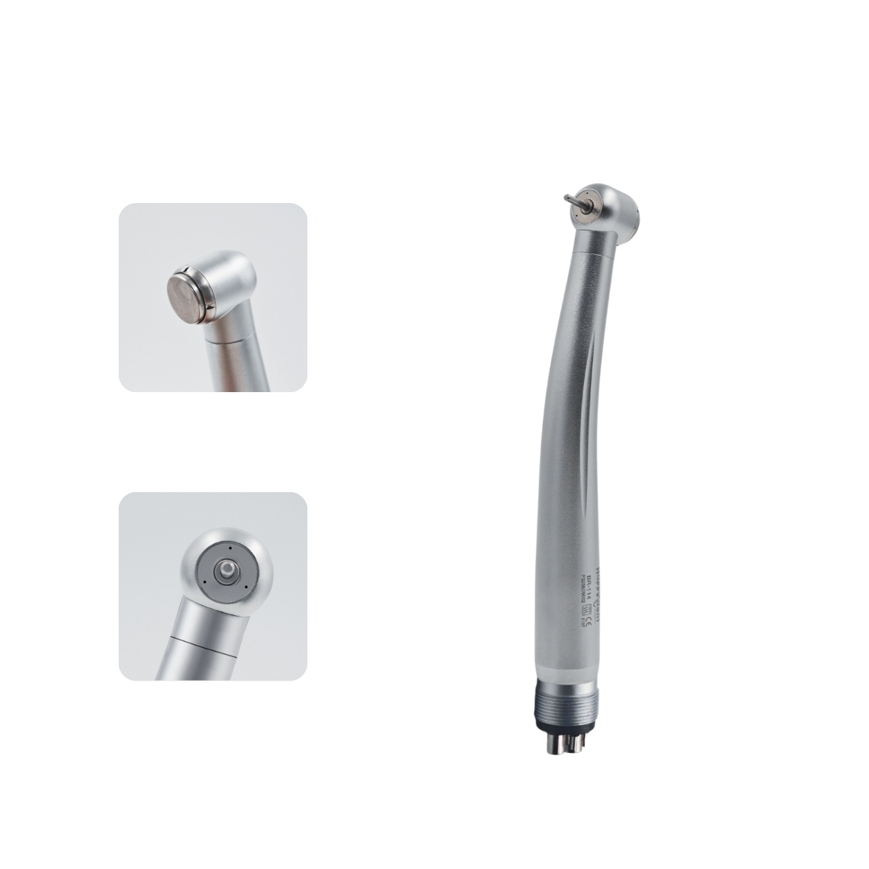 Wisedent - Dental High Speed Handpiece Push Button 3 Water Spray Standard/Torque Head BR-164P3 12