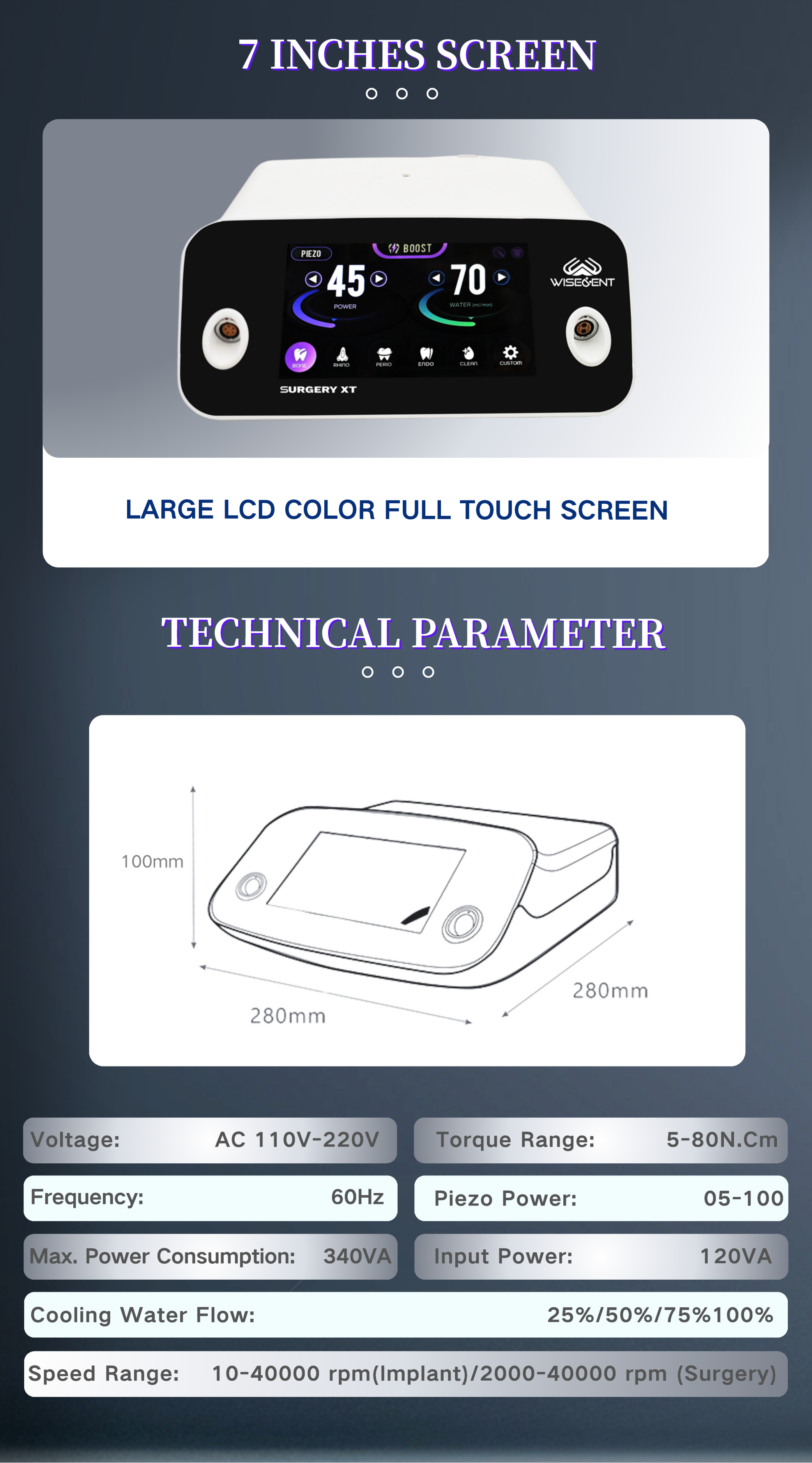 WISEDENT - China Foshan Factory Piezo Surgery Implant One Machine 3 Functions Ultrasurgery Cutting Surgery XT 8