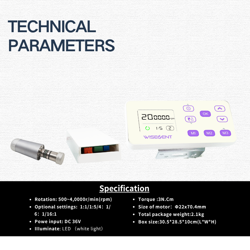 WISEDENT - Dental Equipment High-end Built-in Micro Motor Eletric Motor 1:1 Up to 40000rpm BR-704 7
