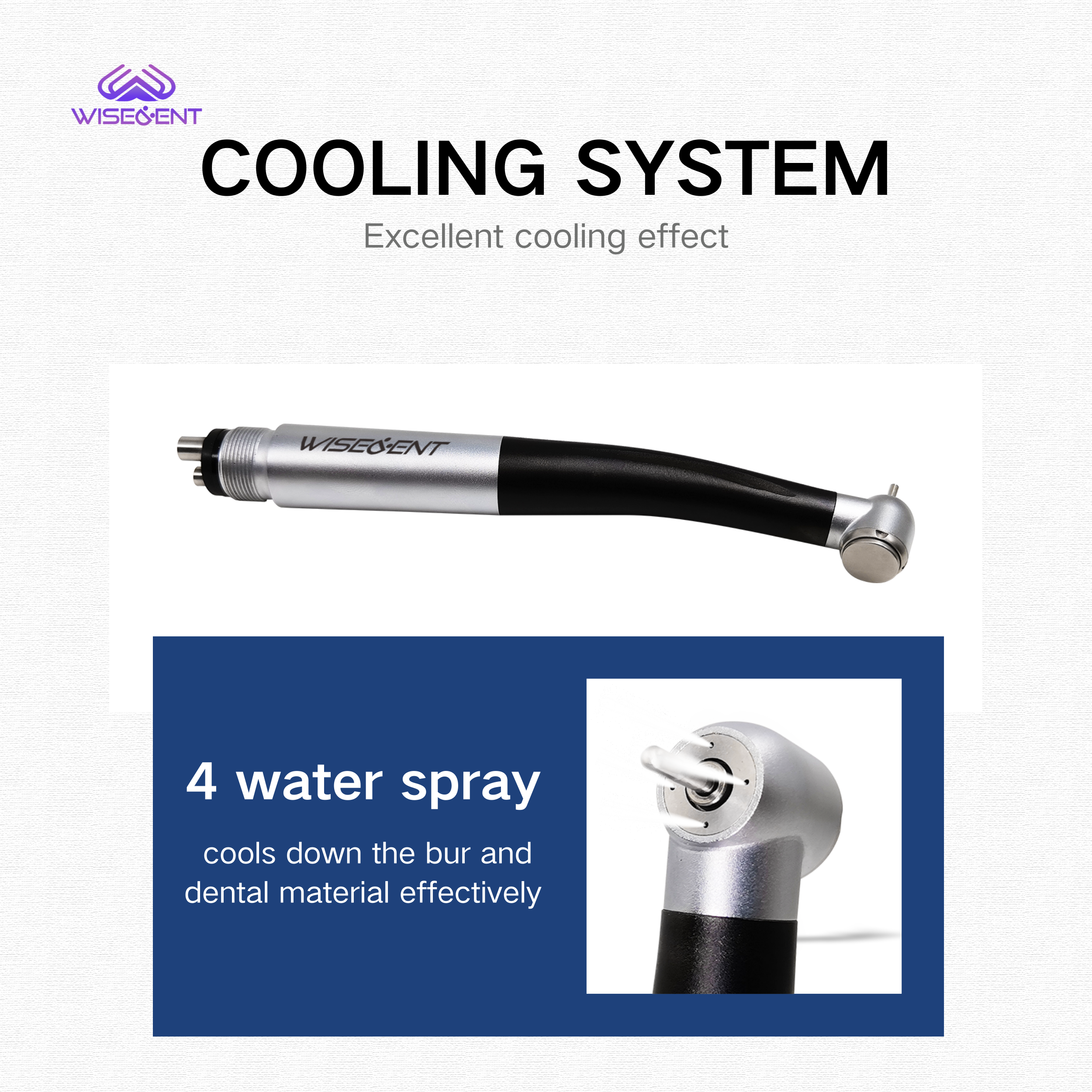 WISEDENT - China Foshan Manufacturer Push Button High Speed Handpiece with 4 Water Spray Customized High Quality BR-114E 5