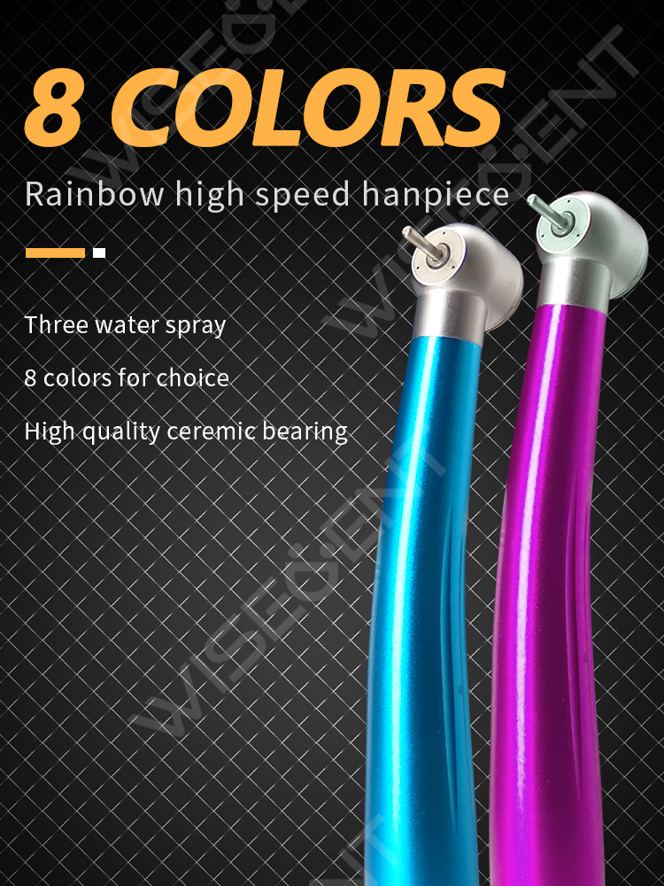 WISEDENT - Cheap price! Dentistry Colorful Dental speed handpiece Color 2/4 hole High speed handpiece BR-124P 4