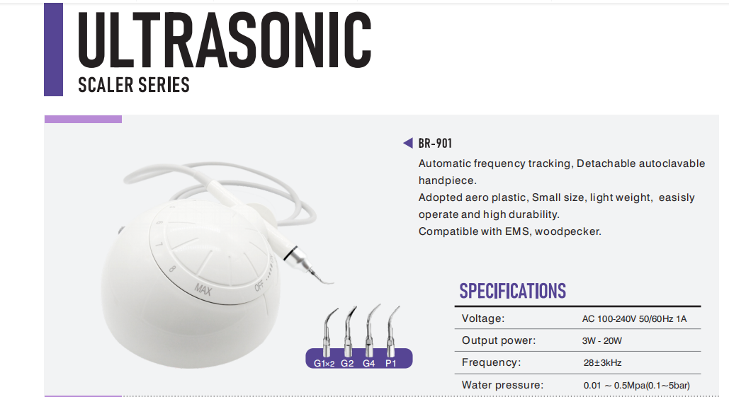 WISEDENT - Dental City Supply Ultrasonic Scaler Detachable Autoclavable Handpiece For Cleaning Surgery BR-901 7