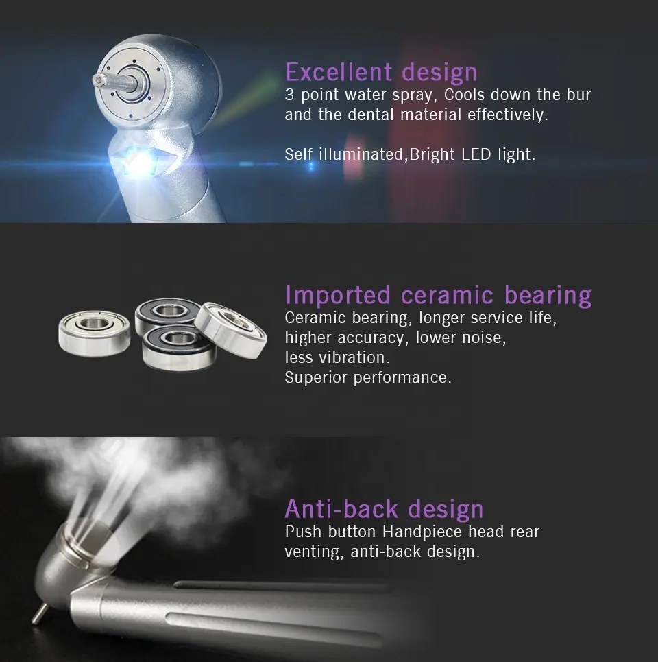 High Speed Dental Handpiece with 45 Degree Design - WISEDENT 5