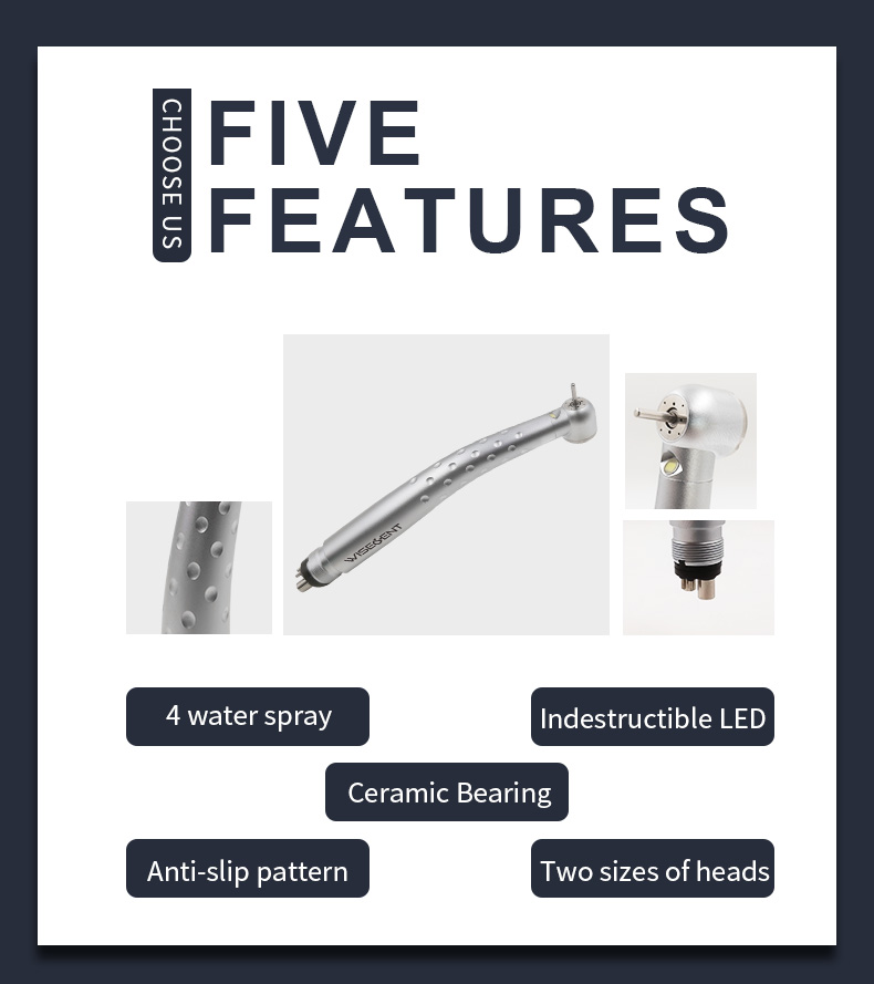 WISEDENT - China Factory High Speed Handpiece with Indestructible LED Anti-Slip Dental Manufacturer BR-164X 8