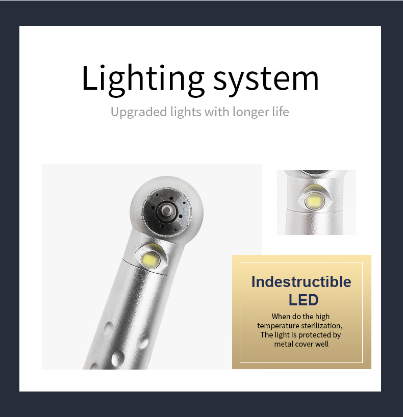 WISEDENT - China Factory High Speed Handpiece with Indestructible LED Anti-Slip Dental Manufacturer BR-164X 9