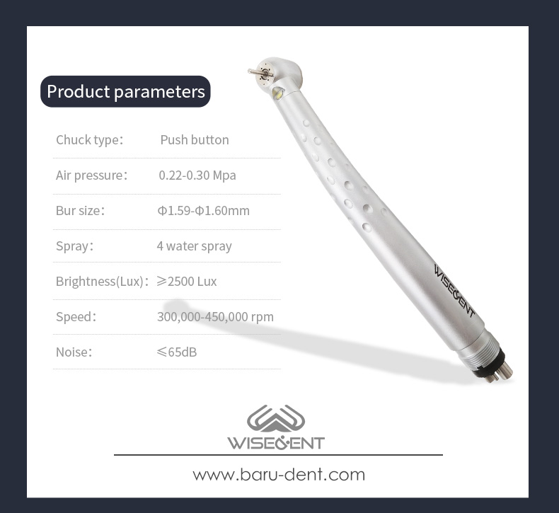 WISEDENT - China Factory High Speed Handpiece with Indestructible LED Anti-Slip Dental Manufacturer BR-164X 7