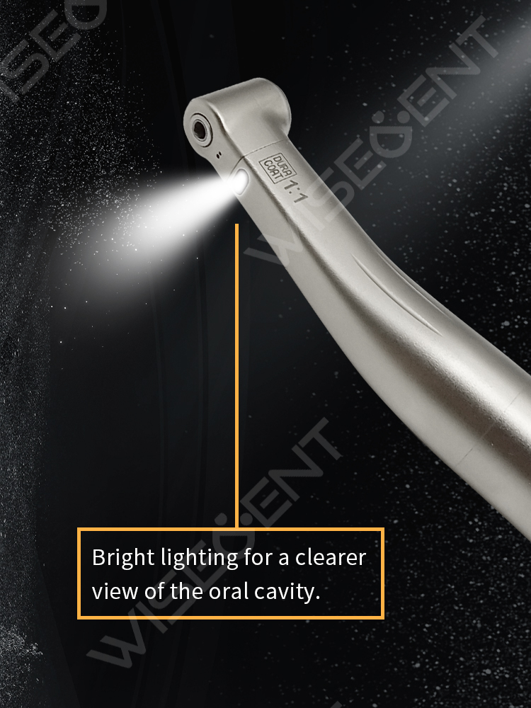 WISEDENT - 1 1 Fiber Optic Contra Angle/Slow  Handpiece Internal water Spray used with micromotor BR-414TM-11 11