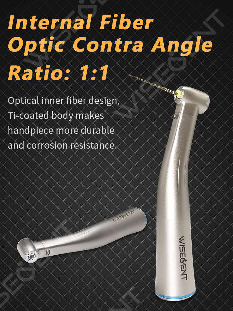 WISEDENT - 1 1 Fiber Optic Contra Angle/Slow  Handpiece Internal water Spray used with micromotor BR-414TM-11 8
