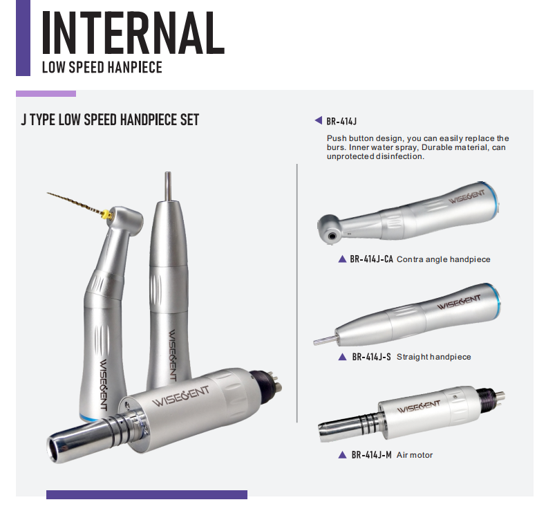 WISEDENT - Inner Water Contra Angle/ Dental 1:1 Contra Angle Handpiece BR-414J-CA 5