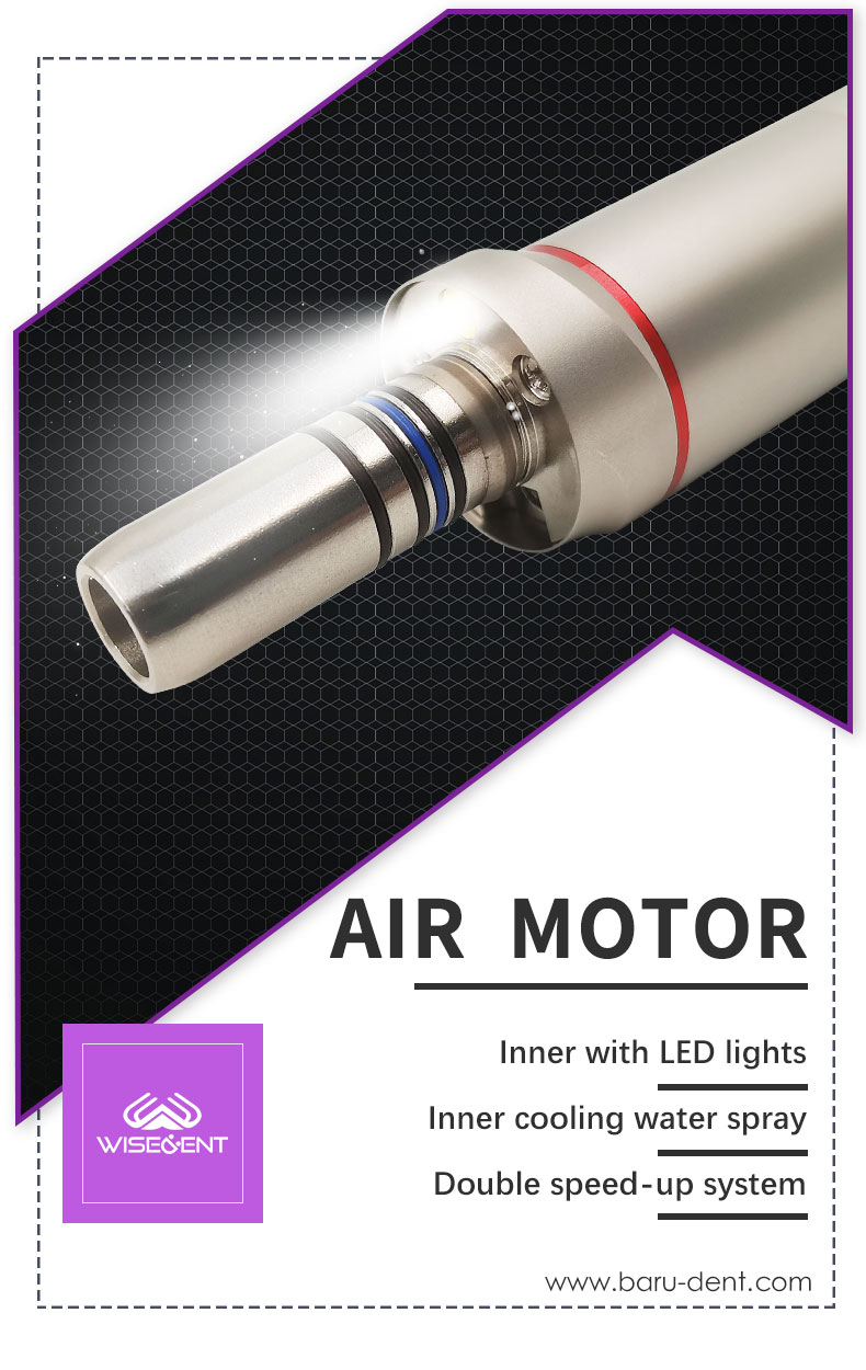 WISEDENT- BR-414-12 Dental Increasing Speed Air Motor LED Light 6 holes Inner Water Spray Manufacturer1 7