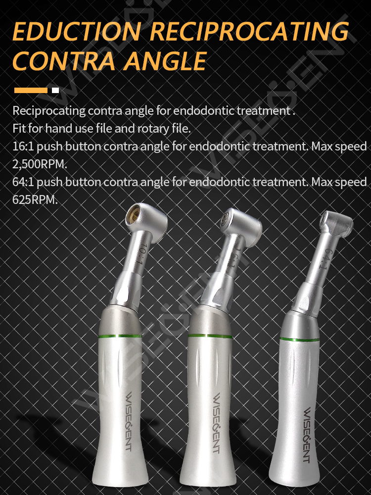 WISEDENT - Endo Reduction Contra Angle 10:1/16:1/ 64:1 Low Speed Dental Handpiece For Endodontic Treatment BR-422E 7