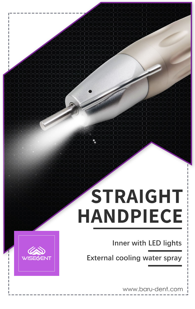 WISEDENT - Dental China Factory External Water Spray Low speed Fiber Optic Stright Handpiece BR-414M-S 7