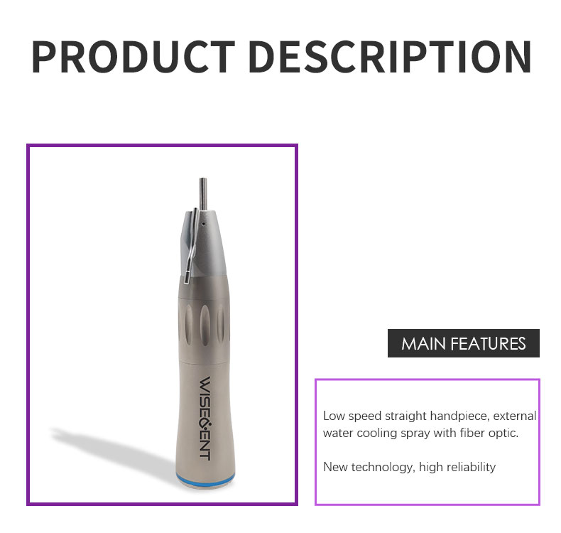 WISEDENT - Dental China Factory External Water Spray Low speed Fiber Optic Stright Handpiece BR-414M-S 8