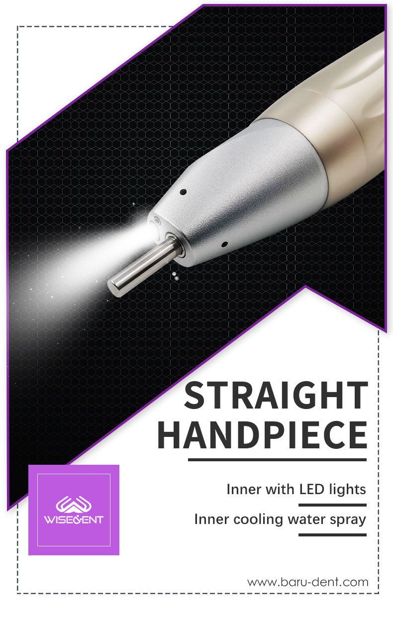 WISEDENT - High Quality Inner Water Spray Fiber Optic Stright Handpiece Low Speed Handpiece BR-414M-S1 9
