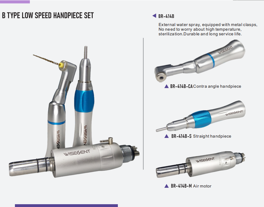 WISEDENT - BR-414B Dental Handpiece Low Speed Dental Handpiece Dental Equipment A Set low speed handpiece 9