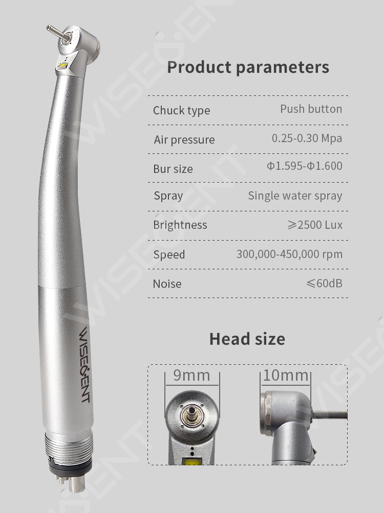 WISEDENT - mini head Handpiece Dental Indestructible Led High speed handpiece in Children Usage BR-112X 8
