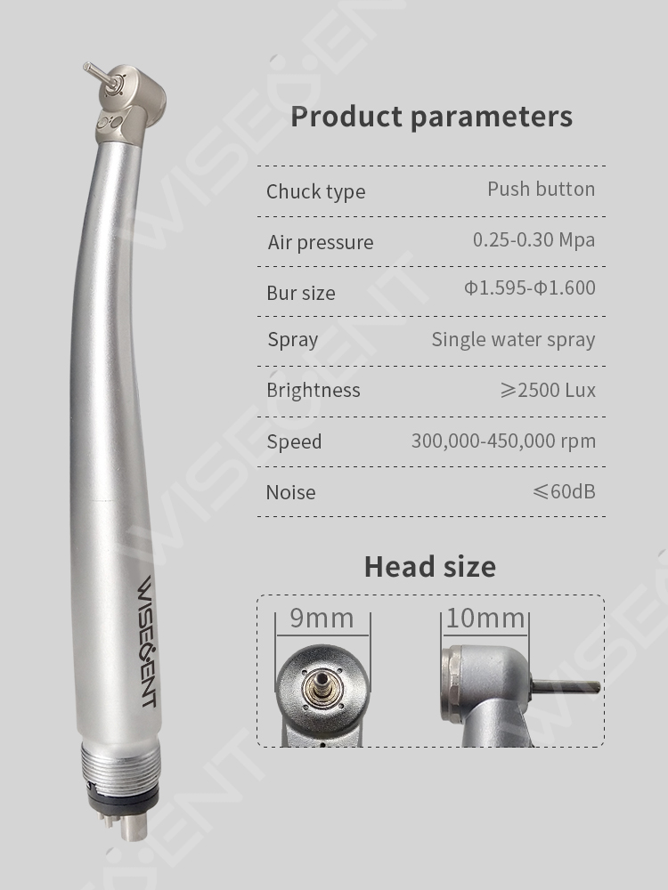 WISEDENT - Fiber Optic/ Indestructible LED Children Dental Handpiece /Dental Mini Head Handpiece BR-112X 12