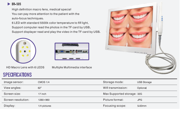 WISEDENT - Dental Equipment BR-505 Intra Oral Camera for Dental with Monitor Other Equipment 6