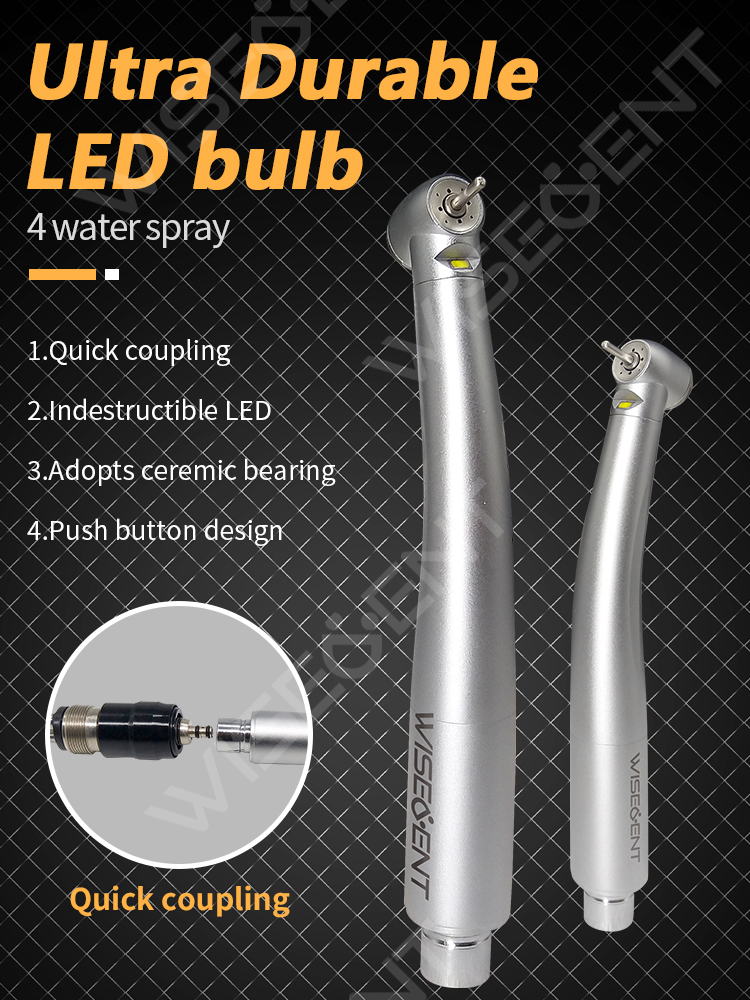 WISEDENT - CE Dental Handpiece Indestructible LED High speed handpiece With Quick Coupling BR-164BK 7